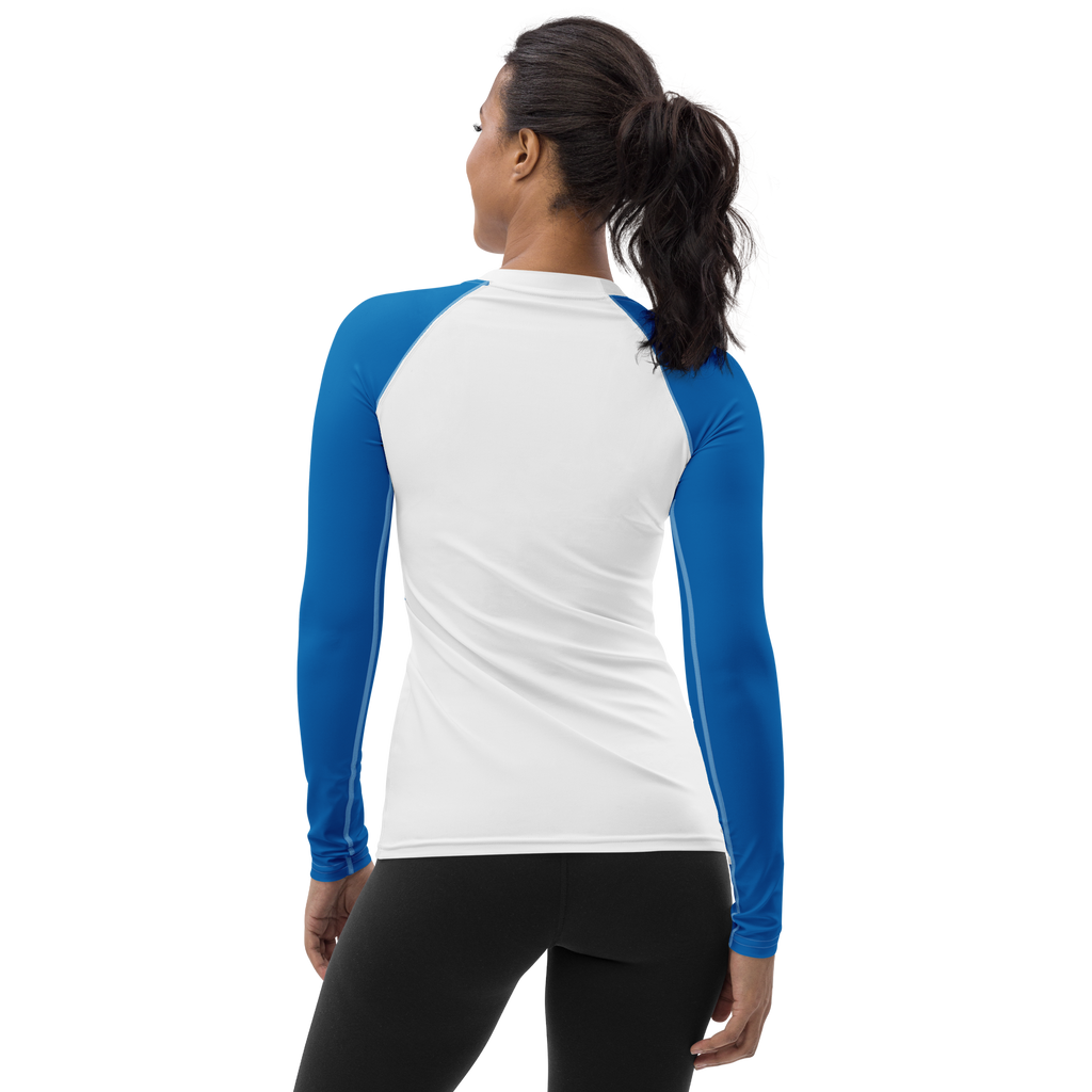 Original Mermaid Wear Front Logo Blue Sleeved Rash Guard