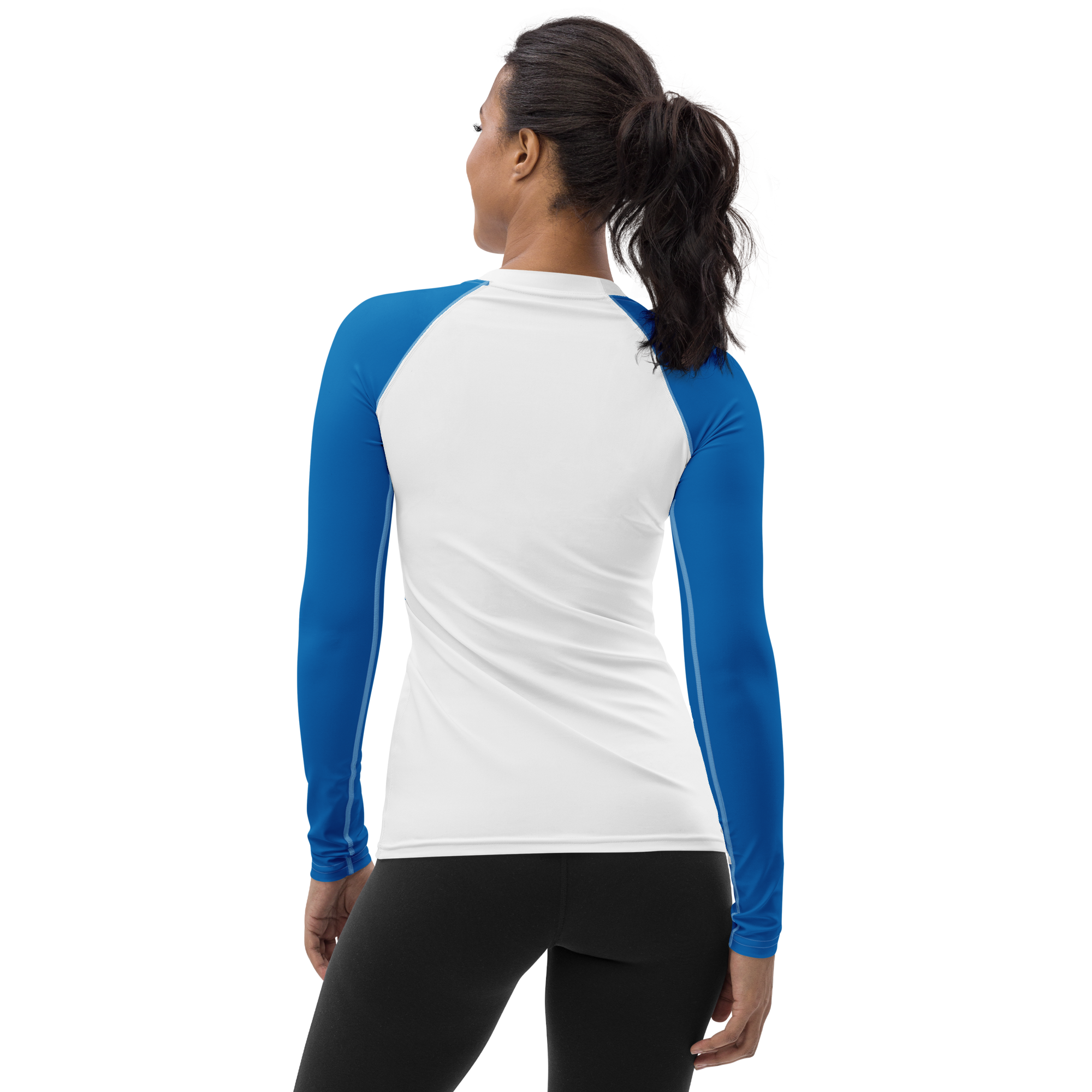 Original Mermaid Wear Front Logo Blue Sleeved Rash Guard