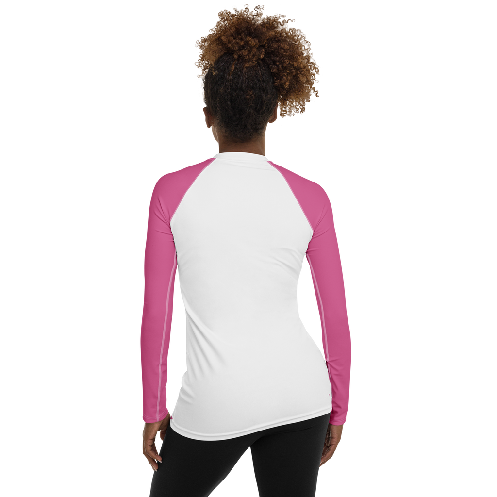 Original Mermaid Wear Front Logo Pink Sleeved Rash Guard